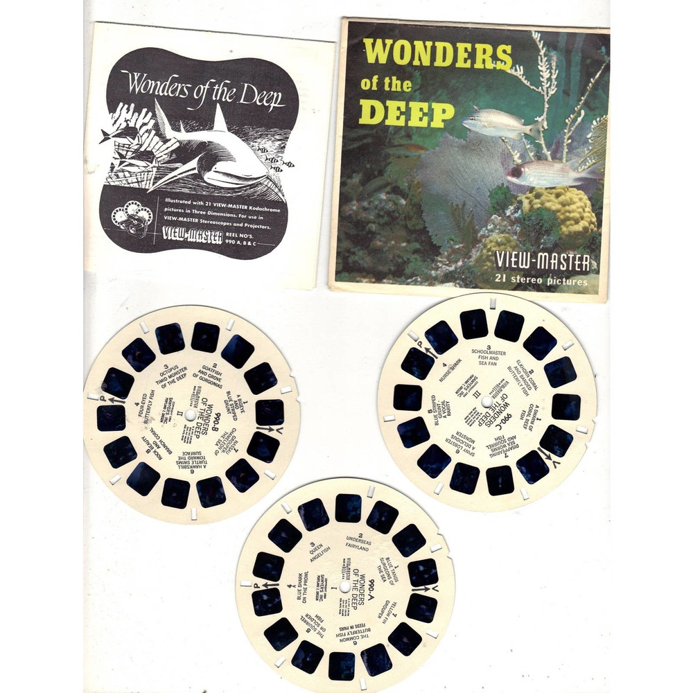 Lot of 3 Vintage Viewmaster Reels - Wonders of The Deep